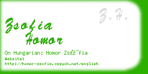 zsofia homor business card